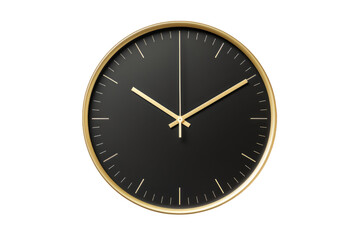 Gilded Grandeur: The Epitome of Luxury in Your Elegant Wall Clock Isolated on a Transparent Background