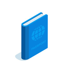 isometric passport, in color on a white background, personal documents for travel and legal residence