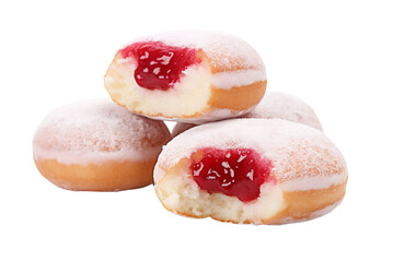 Irresistible Jelly Filled Doughnuts on a transparent background