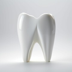 AI generated illustration of a white ceramic tooth with a glossy finish - obrazy, fototapety, plakaty