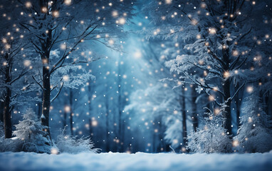 Beautiful snow background for winter christmas greetings banner generation of AI
