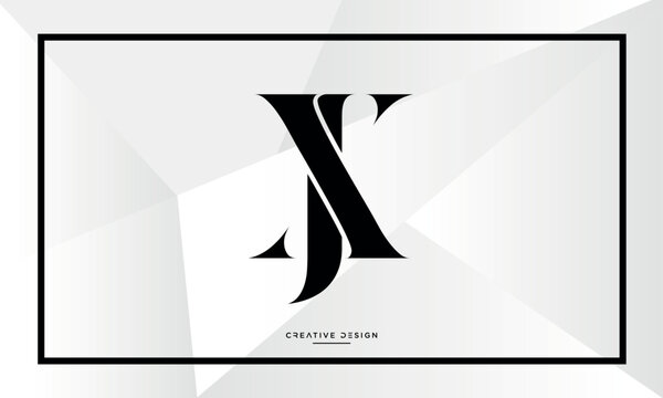 Alphabet letters XJ or JX logo monogram