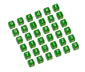Alphabet and number color cubes