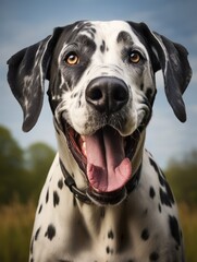 Closeup of Happy Great Dane - Domestic Breed Canino with Cheerful Face and Big Head