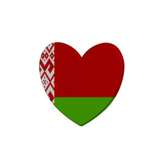 World countries. Heart element on white background. Belarus