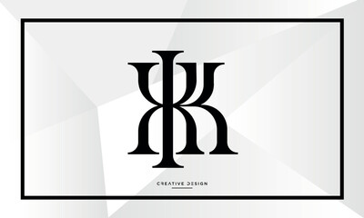 Alphabet letters XK or KX logo monogram
