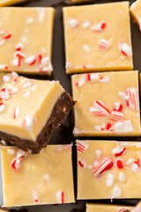 Homemade candy cane fudge