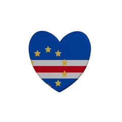 World countries. Heart element on white background. Cabo Verde