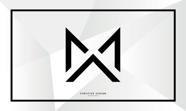 XM or MX Alphabet letters logo monogram