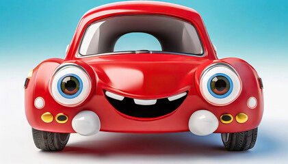 red talking cartoon character car