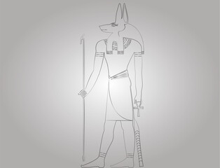 Pictogram illustration of the Egyptian God Anubis