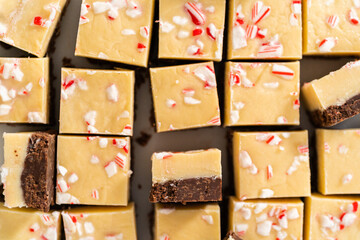 Homemade candy cane fudge