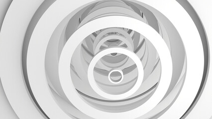 3D greyscale rendering of abstract circular structure. A simple, minimal, and modern or contemporary background or wallpaper	
