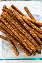 Candy cane chocolate covered pretzel rods