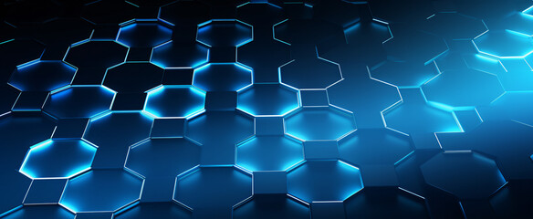 Abstract blue hexagon pattern technology