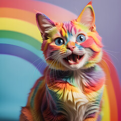 Fototapeta premium a colorful cat