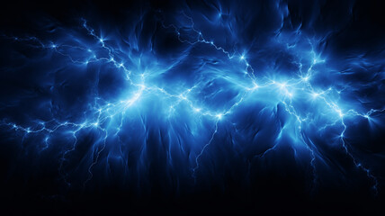 Fototapeta na wymiar blue fantasy lightning on black background