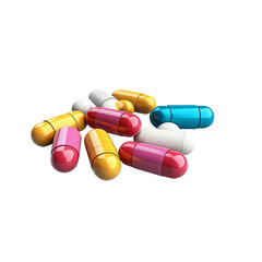 3d Pills Drug isolated on transparent background