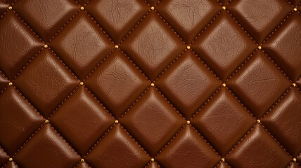 brown diamond pattern embossed leather pattern with gold diamond detail, puffy foam leather for purse.