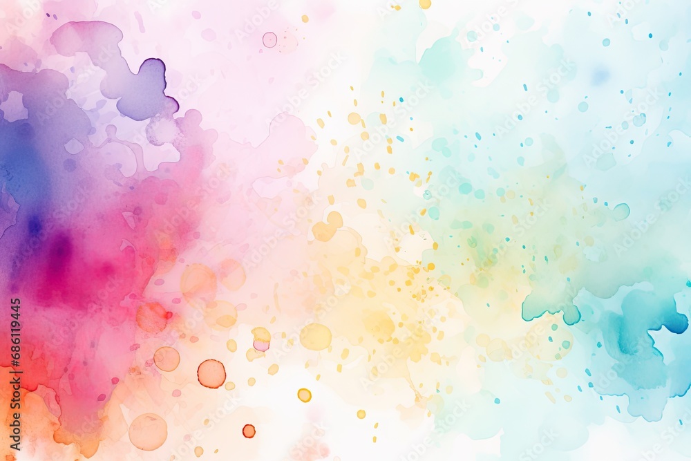 Poster rainbow blobs watercolor pattern on white background. abstract grunge texture. generative ai