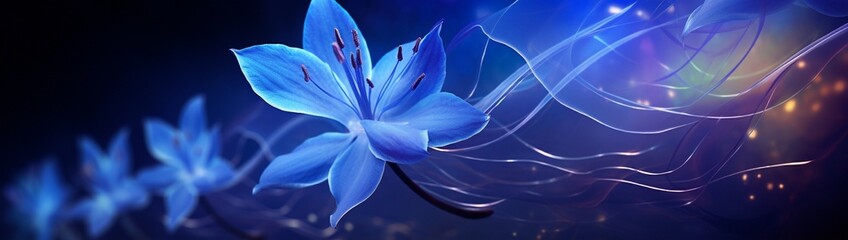 The electrifying blue of a gentian flower, so deep and vibrant that it seems to pulse with its own inner light. - obrazy, fototapety, plakaty