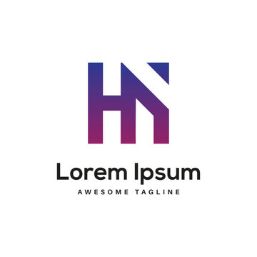 HN  Letter Logo Design Free Icon