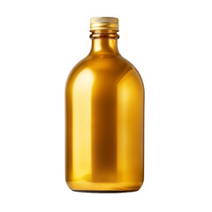 Naklejka na ściany i meble A bottle of gold color is shown isolated on transparent background