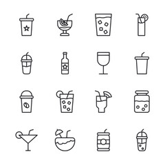 Beverage icon set