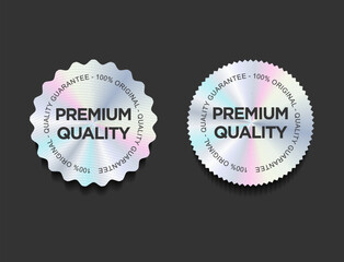 Hologram sticker or label with holographic texture premium quality