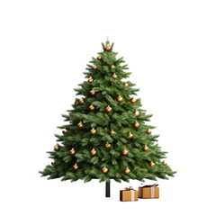 Fototapeta premium A christmas tree with a star on it isolated on transparent background