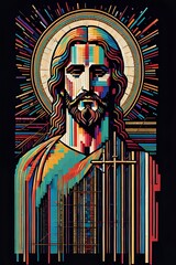 Fototapeta premium Photo of Jesus Christ oil painting made with Generative AI