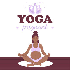 Pregnant woman meditating in lotus position