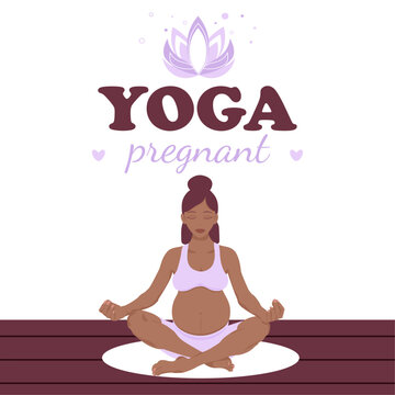 Pregnant woman meditating in lotus position