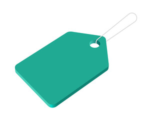 Green Tag label on transparent background