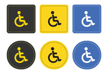 Wheel Chair User Icon Flat Graphic Design stock illustration