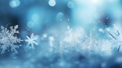 Fototapeta na wymiar Snow winter background with bright snowflakes.