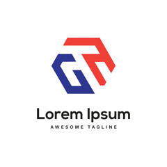 Fototapeta premium GH Letter Logo Design Free Icon