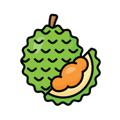 Durian fruit vector design, amazing icon design, asian fruit