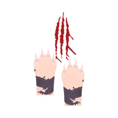 cat scratching paw illustration