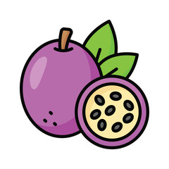 An amazing icon of passion fruit, healthy and organic food