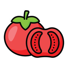 Well designed icon of tomatoes in modern style, healthy and organic food