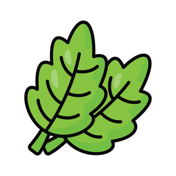 green spinach leaves cartoon style clip art preview