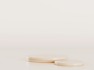 3d display product brown minimal scene with geometric podium platform. cylinder background 3d rendering with podium. stand for cosmetic products. Stage showcase on pedestal 3d brown studio