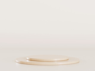 3d display product brown minimal scene with geometric podium platform. cylinder background 3d rendering with podium. stand for cosmetic products. Stage showcase on pedestal 3d brown studio