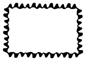 Frame banner hand painted with black ink brush. Png clipart isolated on transparent background