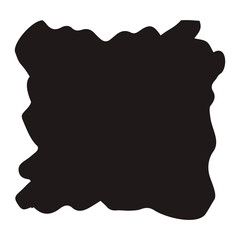 Frame banner hand painted with black ink brush. Png clipart isolated on transparent background