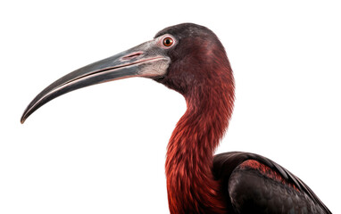 Glossy Ibis Long Necked Bird Isolated on a Transparent Background PNG - obrazy, fototapety, plakaty