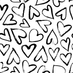 Hand-drawn Seamless love heart design vector background. Seamless pattern on Valentine's day. The seamless texture with heart.