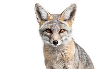 Gray Fox Jungle Clever Animal Isolated on a Transparent Background PNG
