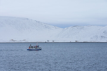 Winter in Magerøysundet, Magerøy, Finnmark, Norway